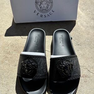 Versace Black Slide Sandals
